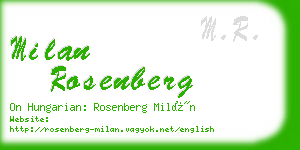 milan rosenberg business card